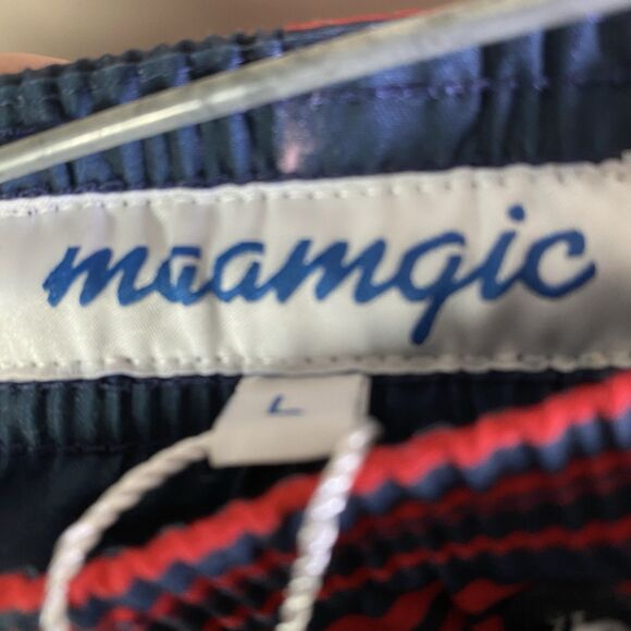 MAAMGIC Men’s Large Swim Trunks Shorts Red Striped 7" Inseam  Mesh Lining  NWT - Picture 8 of 13